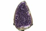 Amethyst Geode Section With Metal Stand - Uruguay #153464-1